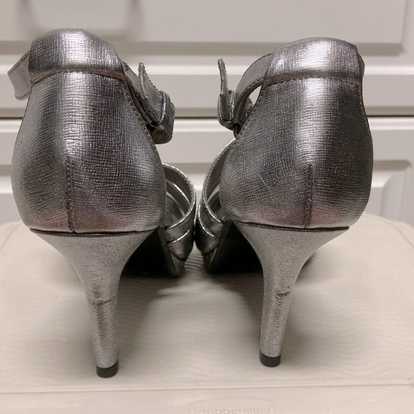 Pewter Heels with Mesh Inserts - Picture 5 of 9